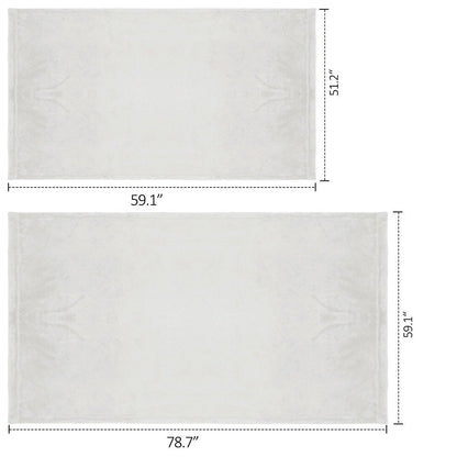 Twin White Polyester Woven Plush Blanket HomeRoots