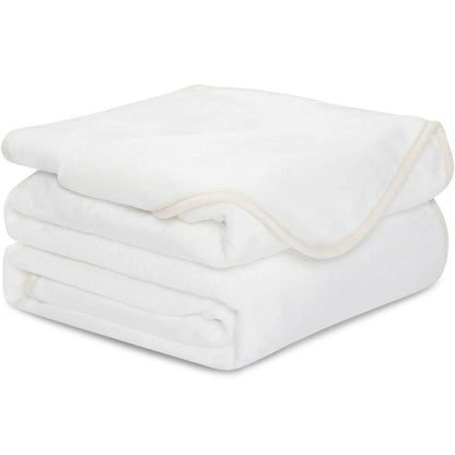 59" X 51" White Woven Polyester Throw Blanket