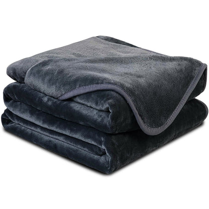 Gray Woven Polyester Solid Color Twin Xl Blanket