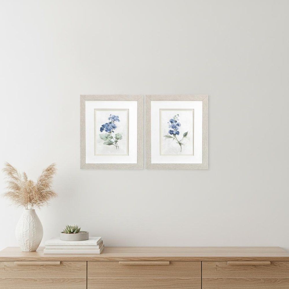 Set Of Two Farmhouse Perinwinkle White Framed Wall Art HomeRoots
