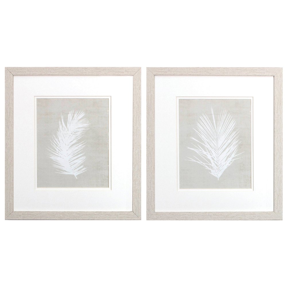 Set Of Two Palm Oasis White Framed Print Wall Art HomeRoots
