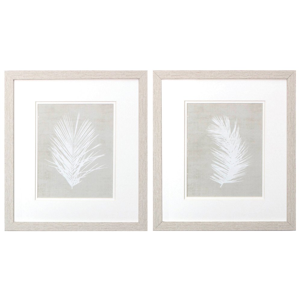Set Of Two Palm Oasis White Framed Print Wall Art HomeRoots