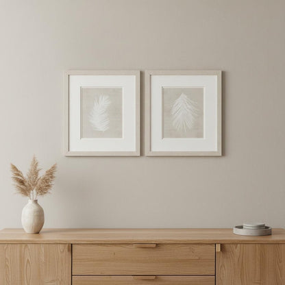 Set Of Two Palm Oasis White Framed Print Wall Art HomeRoots