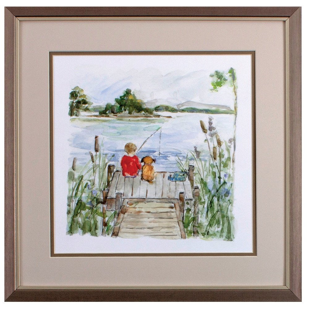 Set Of Two Lake Bronze Framed Print Wall Art HomeRoots
