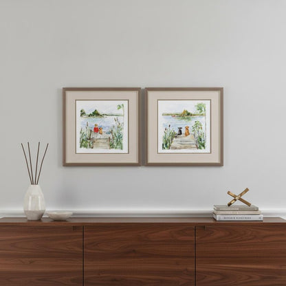Set Of Two Lake Bronze Framed Print Wall Art HomeRoots