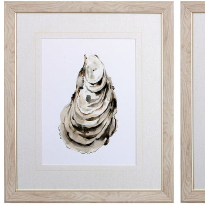 Set Of Two Neutral Oyster A Wood Brown Framed Wall Art HomeRoots