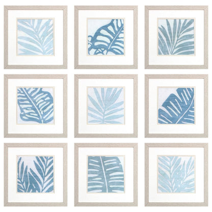 Set of Nine Spa Palms White Framed Wall Art HomeRoots