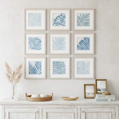 Set of Nine Spa Palms White Framed Wall Art HomeRoots
