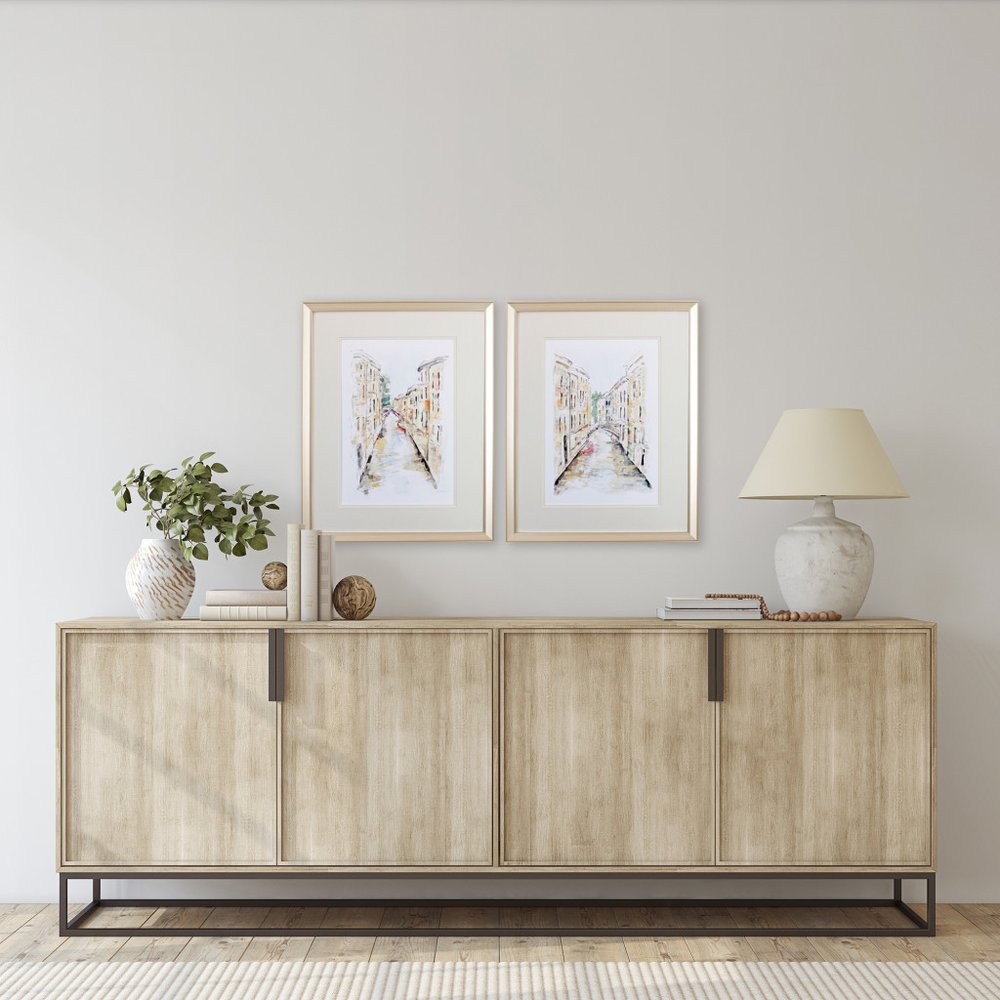 Set of Two Brown Streets of Venice Framed Art — view 2