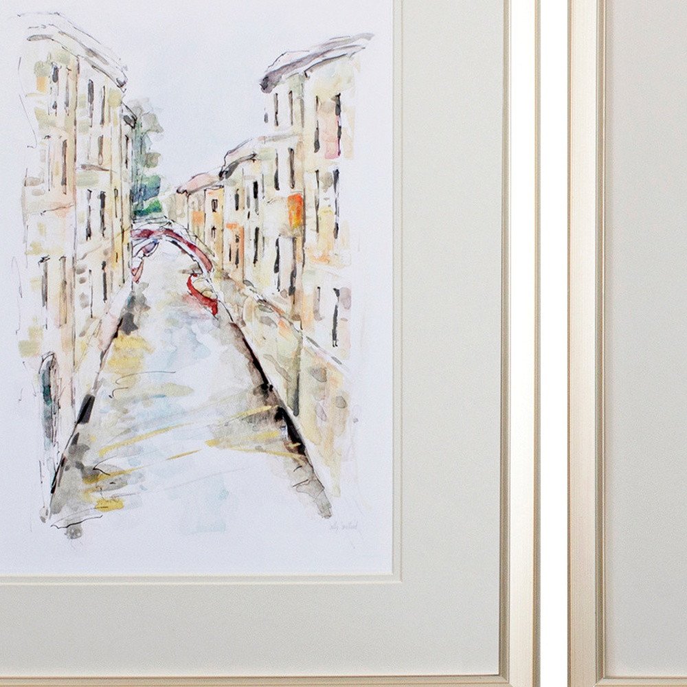 Set of Two Brown Streets of Venice Framed Art — view 3