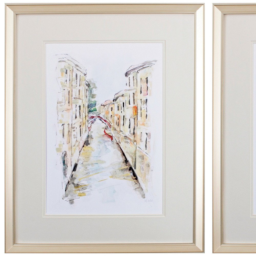 Set of Two Brown Streets of Venice Framed Art — view 4