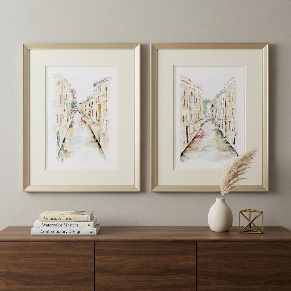 Set of Two Brown Streets of Venice Framed Art — view 5