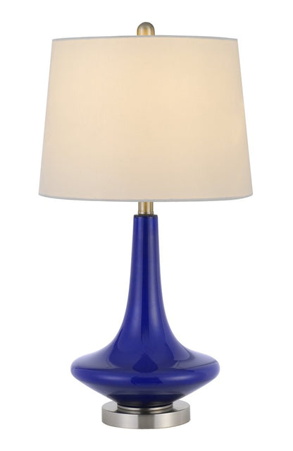 Set Of Two 26" Silver Metal Two Light Bedside Table Lamps With White Globe Shade HomeRoots