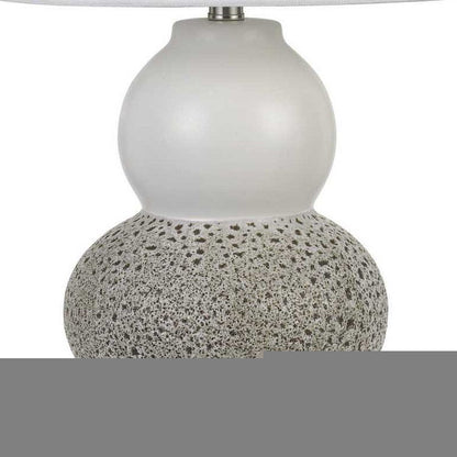 Set Of Two 24" Silver Metal Two Light Desk Table Lamps With White Globe Shade HomeRoots