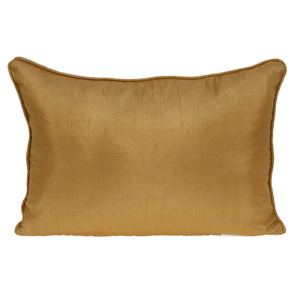 14" X 20" Beige Cotton Throw Pillow With Embroidery FurniFindUSA