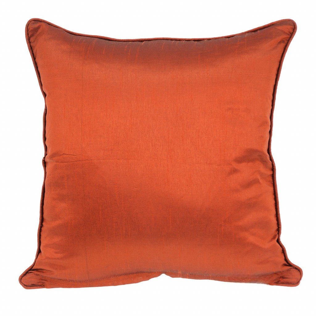 18" Beige and Brown Cotton Throw Pillow With Embroidery FurniFindUSA
