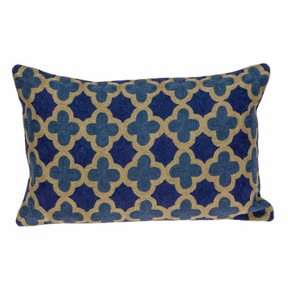 12" X 20" Blue Cotton Throw Pillow FurniFindUSA