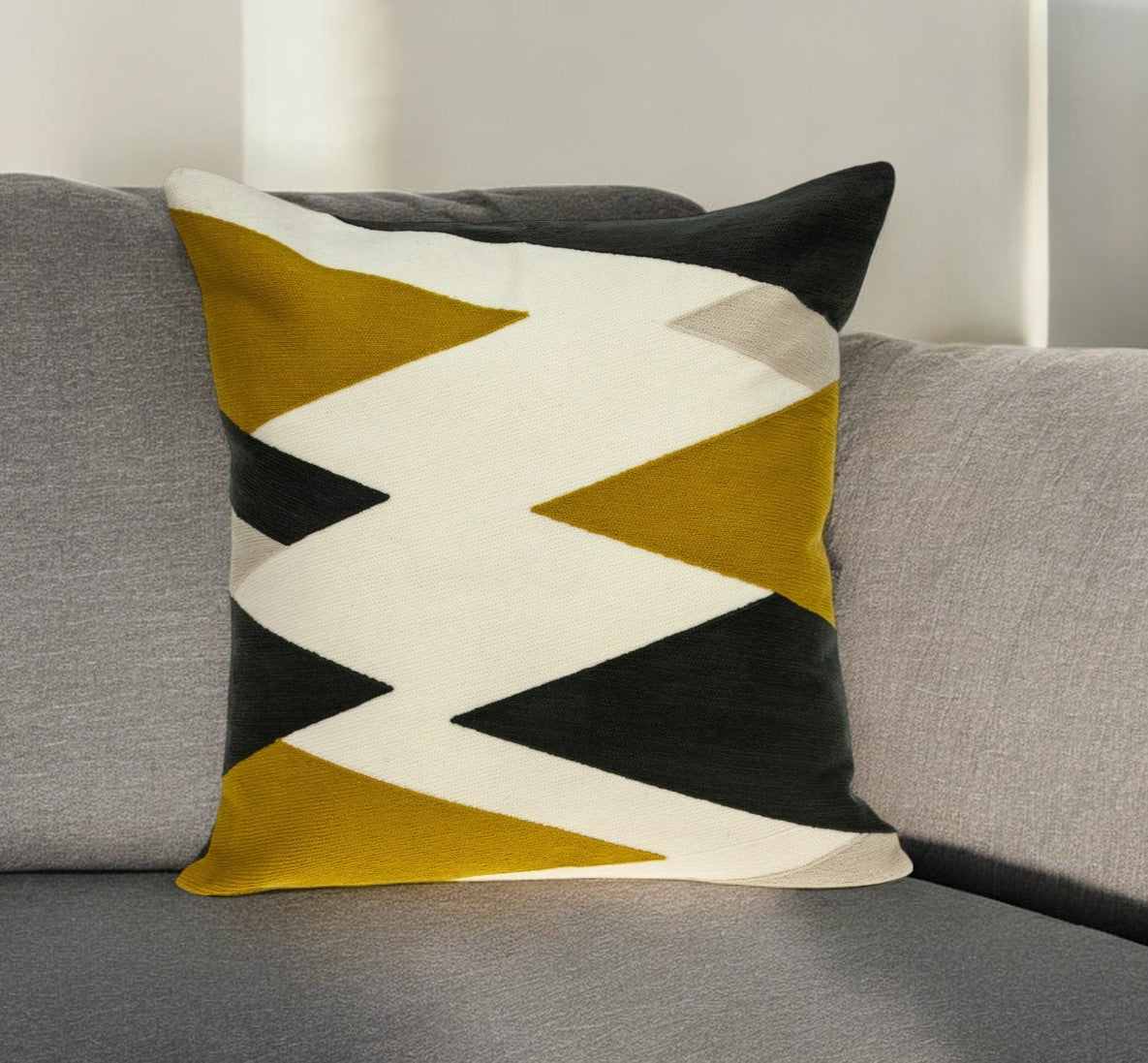 20" White and Black Cotton Throw Pillow FurniFindUSA