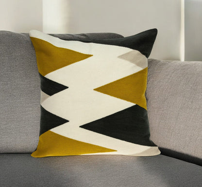 20" White and Black Cotton Throw Pillow FurniFindUSA