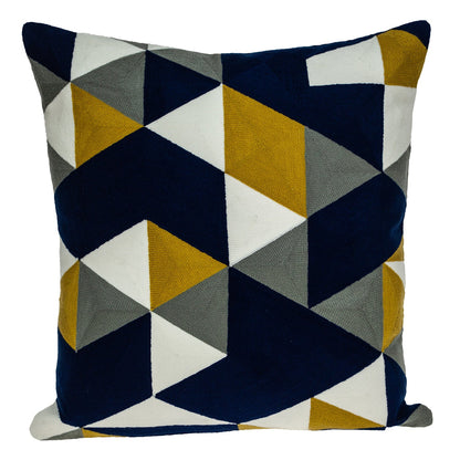 20" Blue and White Cotton Throw Pillow 6.0" (L) x 20.0" (W) x 20.0" (H) FurniFindUSA
