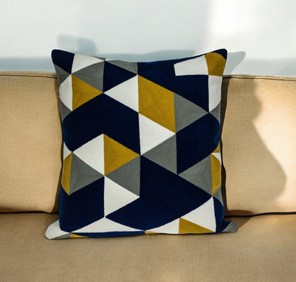20" Blue and White Cotton Throw Pillow 6.0" (L) x 20.0" (W) x 20.0" (H) FurniFindUSA