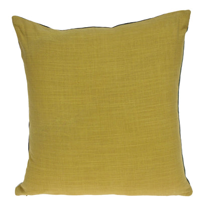 20" Black and Yellow Geometric Cotton Throw Pillow FurniFindUSA