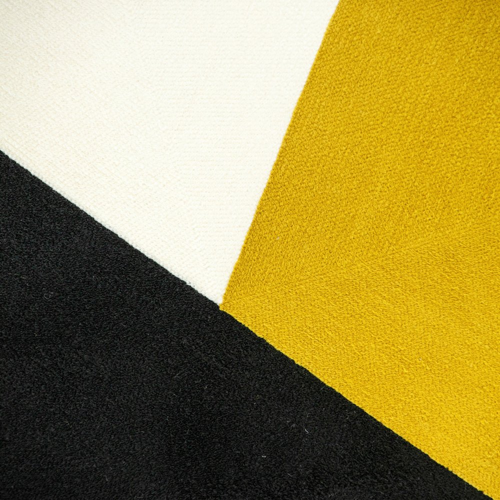20" Black and Yellow Cotton Throw Pillow — view 4