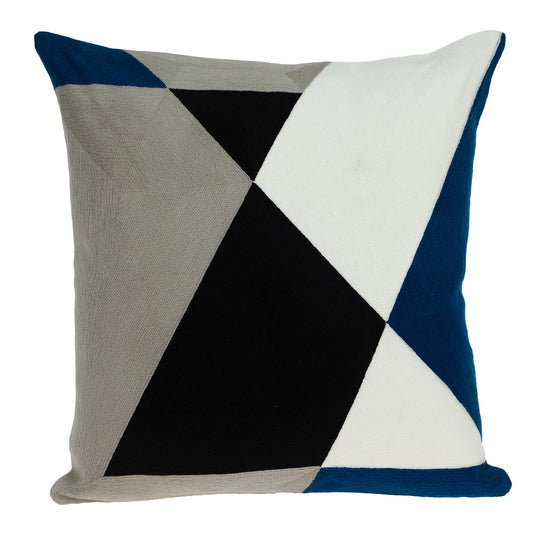 20" Gray and Black Cotton Throw Pillow FurniFindUSA