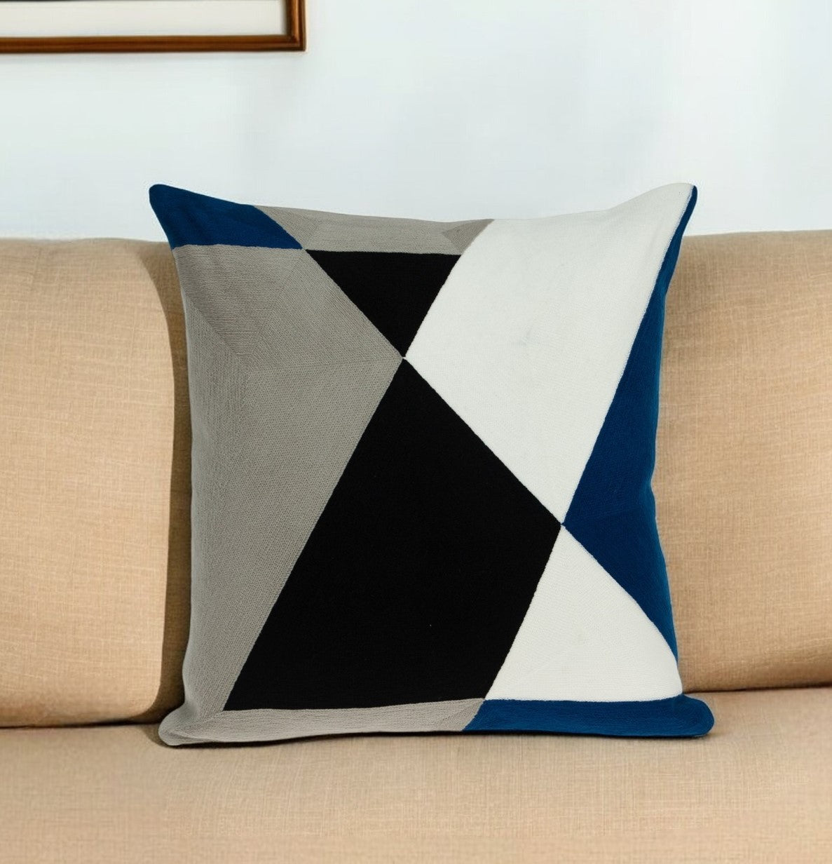 20" Gray and Black Cotton Throw Pillow FurniFindUSA