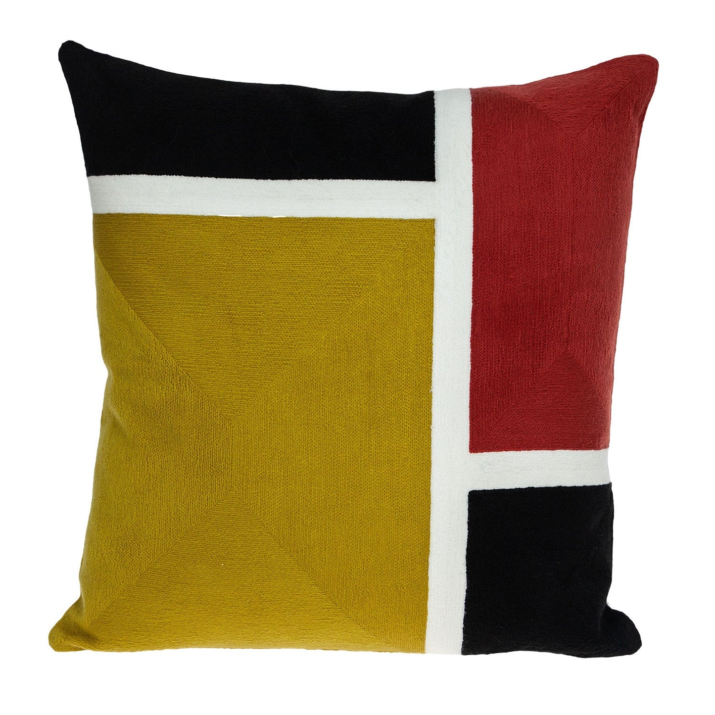 20" Mustard Yellow and Black Cotton Throw Pillow 6.0" (L) x 20.0" (W) x 20.0" (H) FurniFindUSA