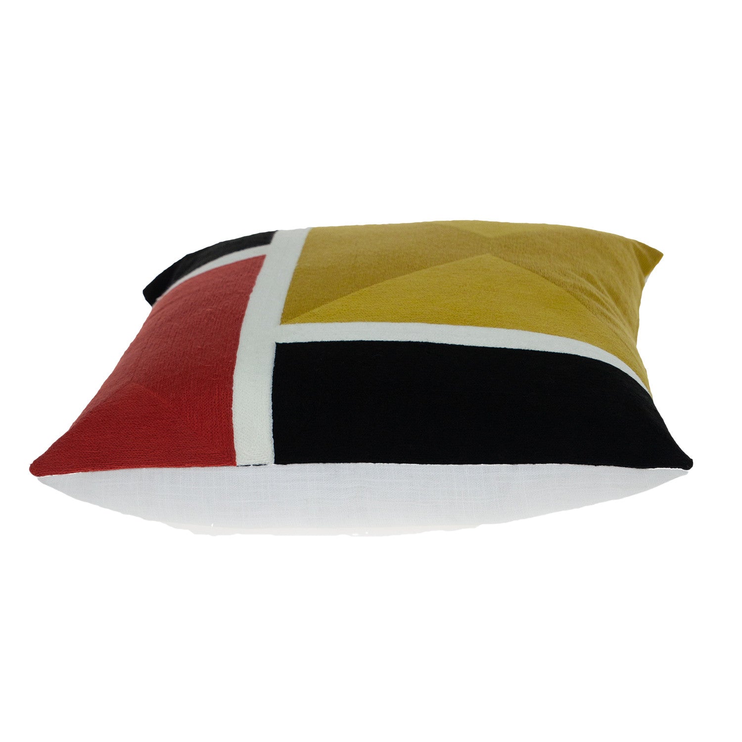 20" Mustard Yellow and Black Cotton Throw Pillow 6.0" (L) x 20.0" (W) x 20.0" (H) FurniFindUSA