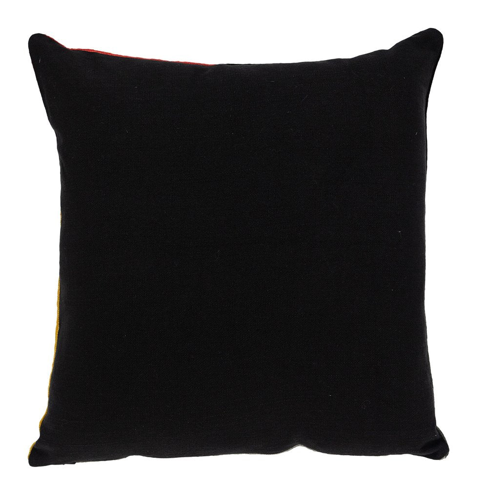 20" Mustard Yellow and Black Cotton Throw Pillow — view 2