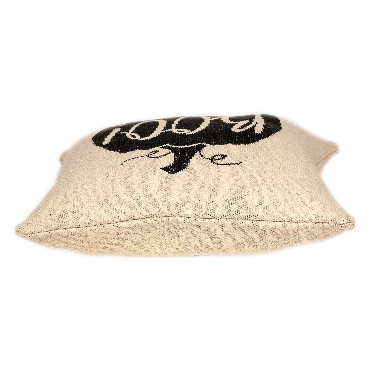 20" x 20" Cream Black Pumpkin Boo Square Accent Throw Pillow FurniFindUSA