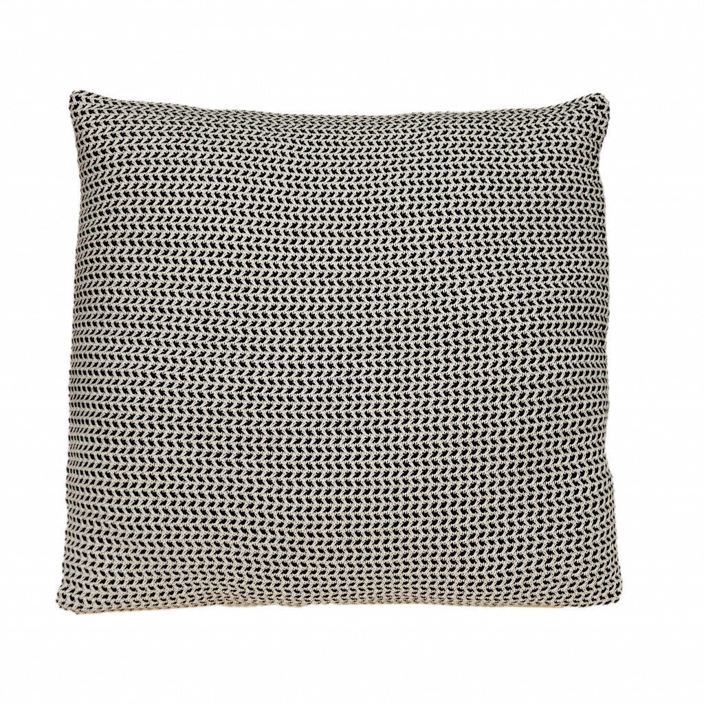 20" x 20" Black and Beige Woven Square Accent Throw Pillow FurniFindUSA