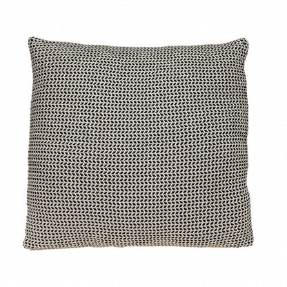 20" x 20" Black and Beige Woven Square Accent Throw Pillow FurniFindUSA