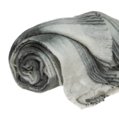 Transitional Gray and White Woven Handloom Throw