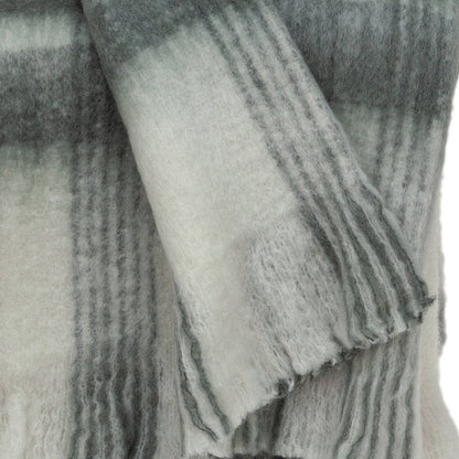 Transitional Gray and White Woven Handloom Throw HomeRoots