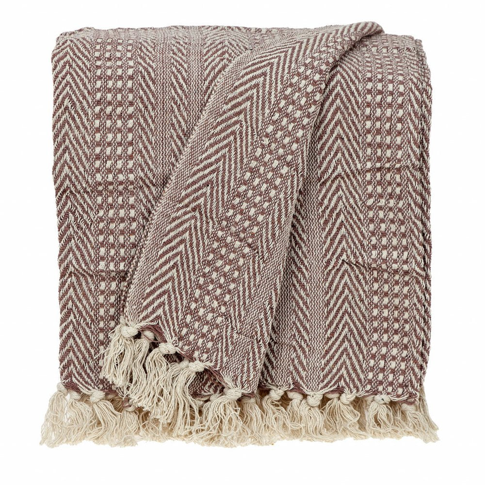Brown and Beige Woven Herringbone Handloomed Throw — view 6