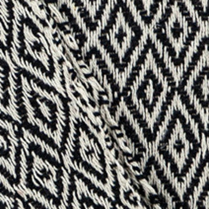 52" X 67" Black And Beige Geometric Diamond Throw Blanket with Tassels HomeRoots