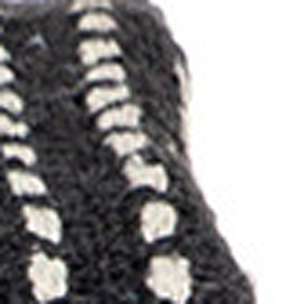 52" X 67" Black and White Woven Cotton Striped Throw Blanket with Tassels — view 4