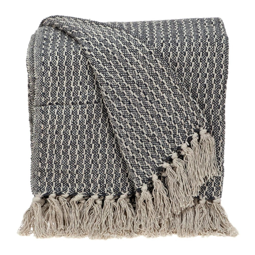 52" X 67" Beige and Black Quilted Cotton Abstract Throw Blanket HomeRoots