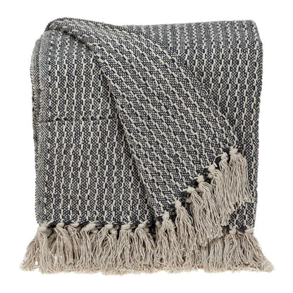 52" X 67" Beige and Black Quilted Cotton Abstract Throw Blanket HomeRoots
