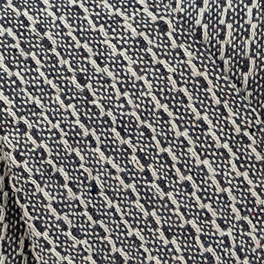 52" X 67" Beige and Black Quilted Cotton Abstract Throw Blanket HomeRoots