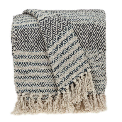 Beige and Taupe Diamond Weave Handloom Throw HomeRoots