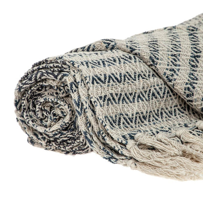 Beige and Taupe Diamond Weave Handloom Throw HomeRoots