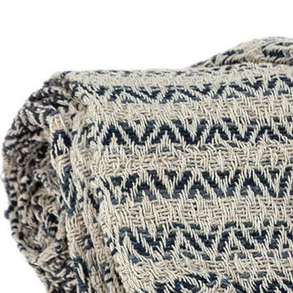 Beige and Taupe Diamond Weave Handloom Throw HomeRoots