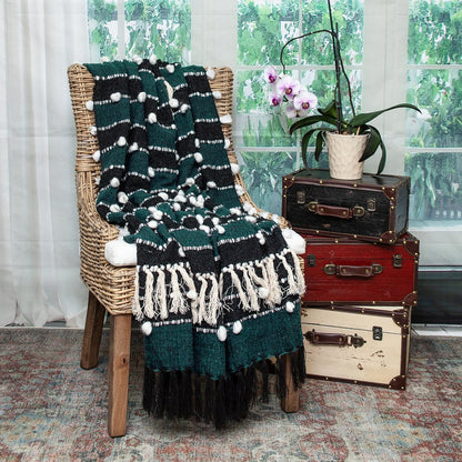 52" X 67" Blue Quilted Wool Abstract Throw Blanket HomeRoots