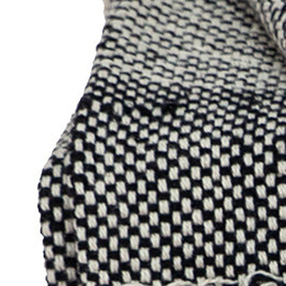 Boho Beige and Black Handloom Weave Throw with Decorative Tassels HomeRoots