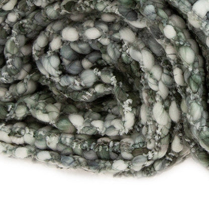 Green and White Knitted Cotton Blend Abstract Throw Blanket with Fringe HomeRoots