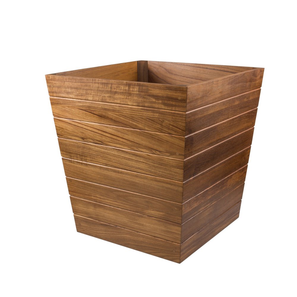 21" Brown Solid Wood Indoor Outdoor Square Planter Box HomeRoots